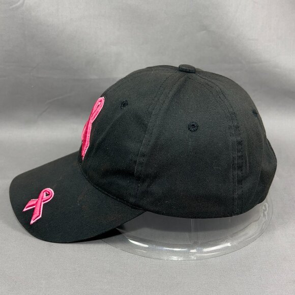 Breast Cancer Awareness Strap Back Hat Cap Pink Ribbon Baseball Outdoor Womens - Picture 4 of 13